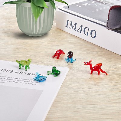 6Pcs 6 Style Handmade Lampwork Display Decorations AJEW-SZ0002-30-1