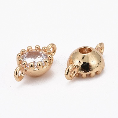 Flower Brass Micro Pave Cubic Zirconia Links X-ZIRC-L054-09-NR-1