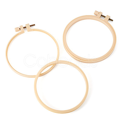 Plastic Imitation Bamboo Cross Stitch Embroidery Hoops TOOL-TADJ0001-03C-1