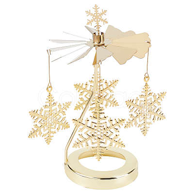 430 and 201 Stainless Steel Rotating Candlestick Tealight Candle Holder DJEW-WH0039-24G-1