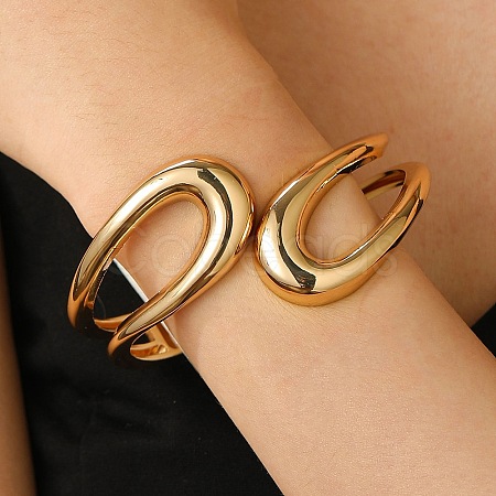 Alloy Cuff Bangles BJEW-R017-01KCG-1