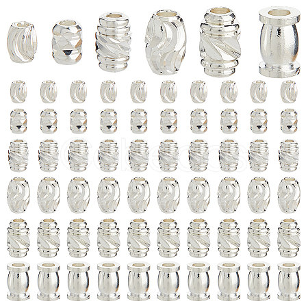 60Pcs 6 Styles Brass Spacer Beads KK-HS0015-36-1