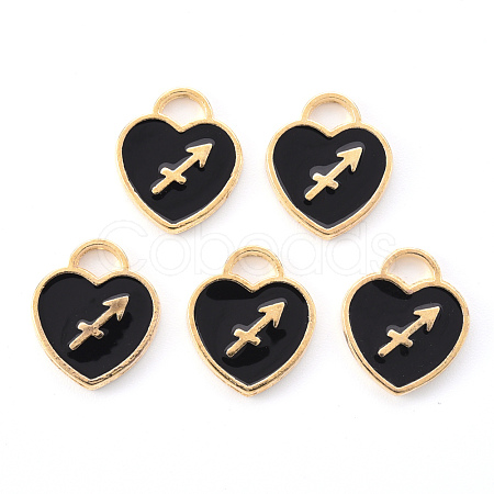 Light Gold Plated Alloy Enamel Pendants ENAM-R136-30-24-1
