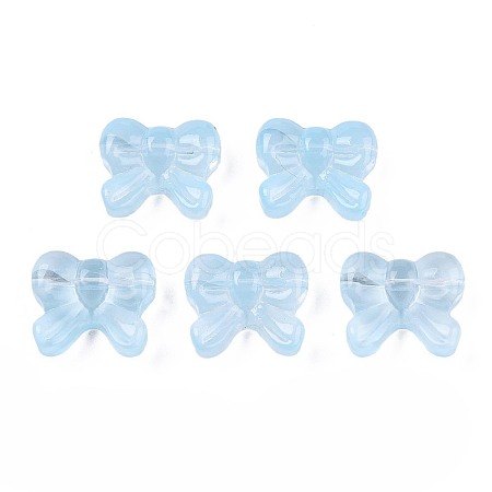 Transparent Spray Painted Glass Beads GLAA-N035-025-C03-1