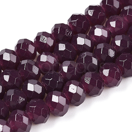 Baking Paint Imitation Jade Glass Bead Strands X-DGLA-A034-J6MM-A02-1