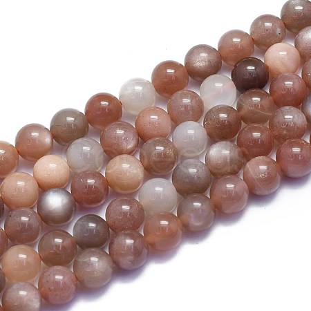 Natural Sunstone Beads Strands G-K310-C08-8mm-1