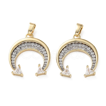 Brass Micro Pave Clear Cubic Zirconia Pendants KK-D221-12G-1