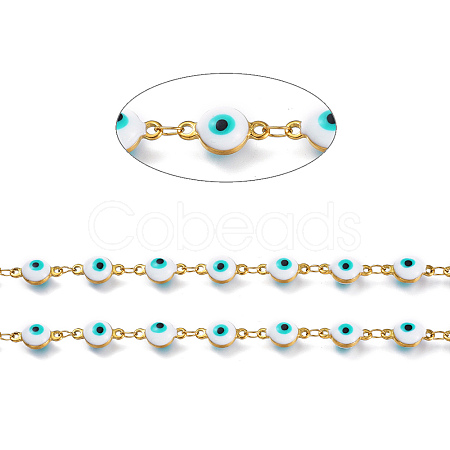Handmade Enamel Link Chains STAS-I154-02G-1