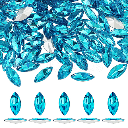 100Pcs Glass Rhinestone Cabochons RGLA-FG0001-25B-1