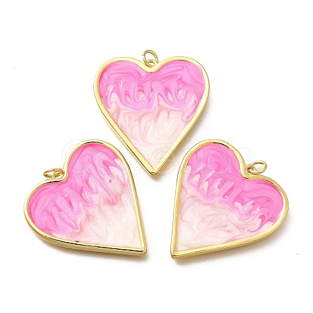 Brass Enamel Pendants KK-Q043-30G-01-1