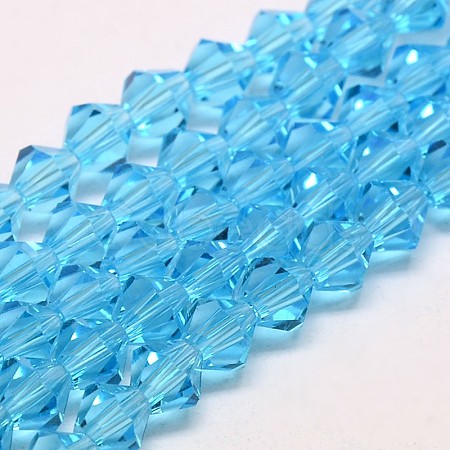 Imitate Austrian Crystal Bicone Glass Beads Strands GLAA-F029-4x4mm-19-1