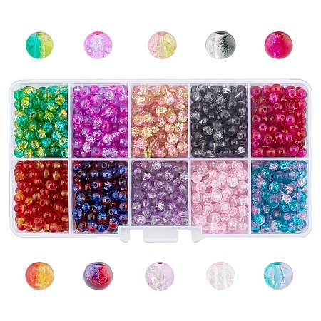 Round Transparent Crackle Glass Beads CCG-X0006-4mm-B-1