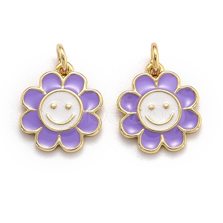 Brass Enamel Charms KK-O135-01D-1