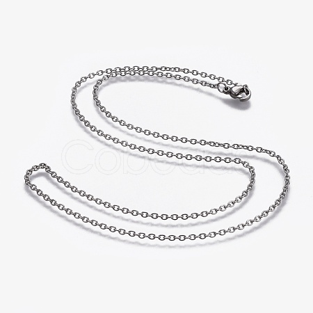Non-Tarnish 304 Stainless Steel Cable Chain Necklaces NJEW-F248-24A-P-1