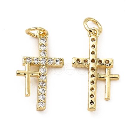 Brass Micro Pave Cubic Zirconia Pendants KK-E068-VB262-1