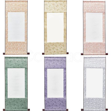 6Pcs 6 Style Polyester Vertical Painted Scroll AJEW-NB0002-91-1