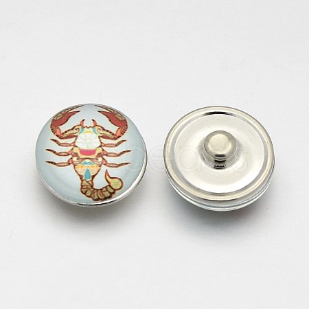 Platinum Tone Half Round/Dome Brass Jewelry Snap Buttons MAK-J007-70-1