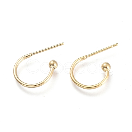 304 Stainless Steel Earring Hooks STAS-K211-01G-1