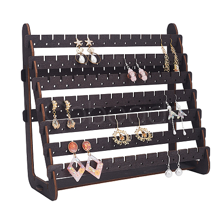 Triangle Wood Earring Organizer Display Stands EDIS-WH0022-43-1