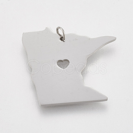 Tarnish Resistant 201 Stainless Steel Pendants X-STAS-T038-65-1