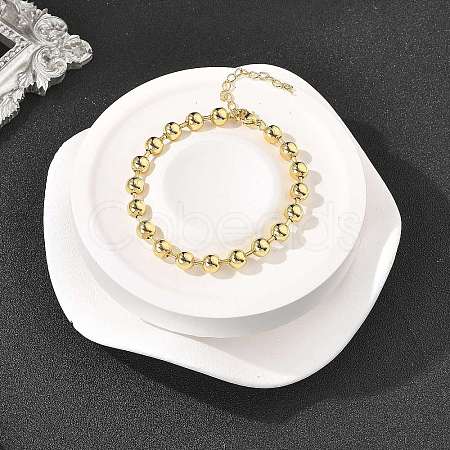 Rack Plating Brass Ball Chain Bracelets for Women BJEW-G676-01C-G-1