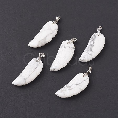 Natural Howlite Pendants G-I314-01P-09-1
