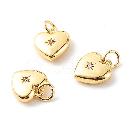 Brass Micro Pave Clear Cubic Zirconia Pendants LS-ZIRC-P094-28G-RS-1