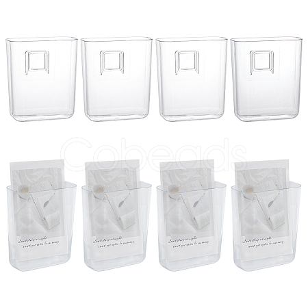 8Pcs Transparent PS Plastic Wall Mounted Display Stands ODIS-GO0001-05-1