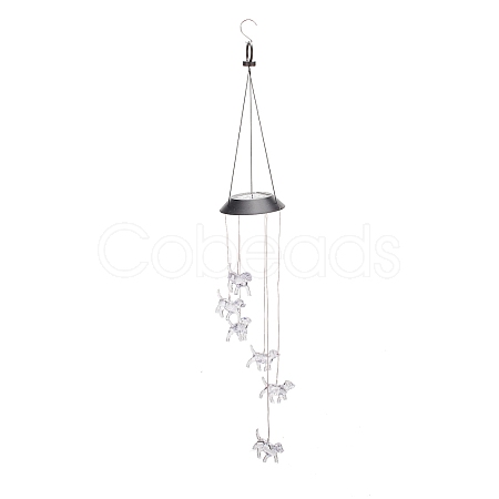 LED Solar Powered Dog Wind Chime HJEW-I009-04-1