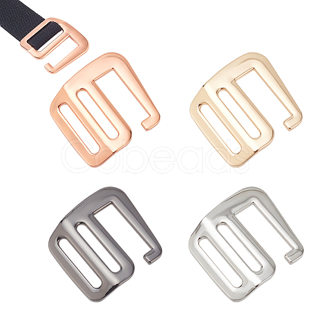 WADORN 8Pcs 4 Style Alloy Slider Buckles FIND-WR0010-84-1