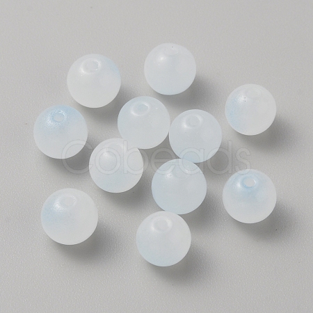Two Tone Baking Paint Glass Beads GLAA-WH0031-62I-1