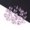 Transparent Glass Beads, Faceted, Heart, Pink, 10x10x7mm, Hole: 1~1.2mm