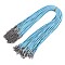 Waxed Cotton Cord Necklace Making, with Alloy Lobster Claw Clasps and Iron End Chains, Platinum, Sky Blue, 17.12 inch(43.5cm), 1.5mm