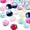 Transparent Glass Beads, Flower, Mixed Color, 15x15x6mm, Hole: 1.2mm