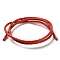 Braided Leather Cord, Orange Red, 3mm, 50yards/bundle