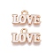 Valentine's Day Theme Alloy Enamel Pendants, Lead Free & Cadmium Free, Golden, Word Love Charm, White, 9.5x17.5x1mm, Hole: 1.8mm