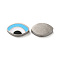 304 Stainless Steel Beads, with Enamel, Stainless Steel Color, Eye, White, 8x13.5x3mm, Hole: 1.8mm