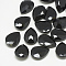 Pointed Back Glass Rhinestone Cabochons, Faceted, teardrop, Jet, 8x6x3mm