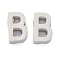 Tarnish Resistant 304 Stainless Steel Charms, Alphabet, Stainless Steel Color, Letter.B, 8x5x3mm, Hole: 1.8mm