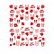 3D Star Sea Horse Bowknot Nail Decals Stickers, Self-Adhesive Nail Design Art, for Nail Toenails Tips Decorations, Red, Rabbit Pattern, 90x77mm