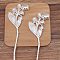 Ancient Style Alloy Hair Stick Finding, for DIY Jewelry Accessories, Flower, Silver, 175x49mm, 10pcs/set