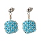 TOHO Japanese Seed Beads Dangle Stud Earrings, with Brass Ear Nuts, Sky Blue, 28mm, Pin: 0.8mm