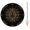 AHADEMAKER Divination Sets, including 1Pc PVC Plastic Pendulum Board, 1Pc 304 Stainless Steel Cable Chain Necklaces, 1Pc Natural Rose Quartz Stone Pendants, Sun Pattern, Board: 200x4mm