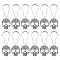 Iron Shower Curtain Rings for Bathroom, with Zinc Alloy Pendants, Skull Pattern, 139mm