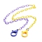 Personalized Two Tone ABS Plastic Cable Chain Necklaces, Eyeglasses Chains, Handbag Chains, with Iron Linking Rings and Plastic Lobster Claw Clasps, Yellow & Lilac, 26.77~27.95 inch(68~71cm)