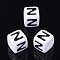 Acrylic Horizontal Hole Letter Beads, Cube, White, Letter Z, Size: about 7mm wide, 7mm long, 7mm high, hole: 3.5mm, about 200pcs/50g