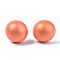 Pearlized Half Round Schima Wood Earrings for Girl Women, Stud Earrings with 316 Surgical Stainless Steel Pins, Light Salmon, 11x4.5mm, Pin: 0.7mm