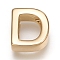 Brass Charms, for Personalized Name Necklace Making, Long-Lasting Plated, Real 18K Gold Plated, Letter.D, D: 8.5x7.5x3mm, Hole: 1.4mm