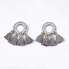 Polycotton(Polyester Cotton) Tassels Pendants FIND-Q077-12-2