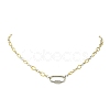 5MM Two Tone 304 Stainless Steel Textured Figaro Chain Necklaces NJEW-JN06466-01-3